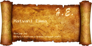 Hatvani Emma névjegykártya